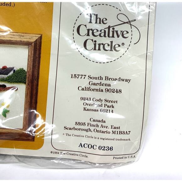 VTG NOS 1984 Creative Circle BIRCH HILL FARM 0335 Sealed Crewel Kit Persian Wool - Picture 5 of 8